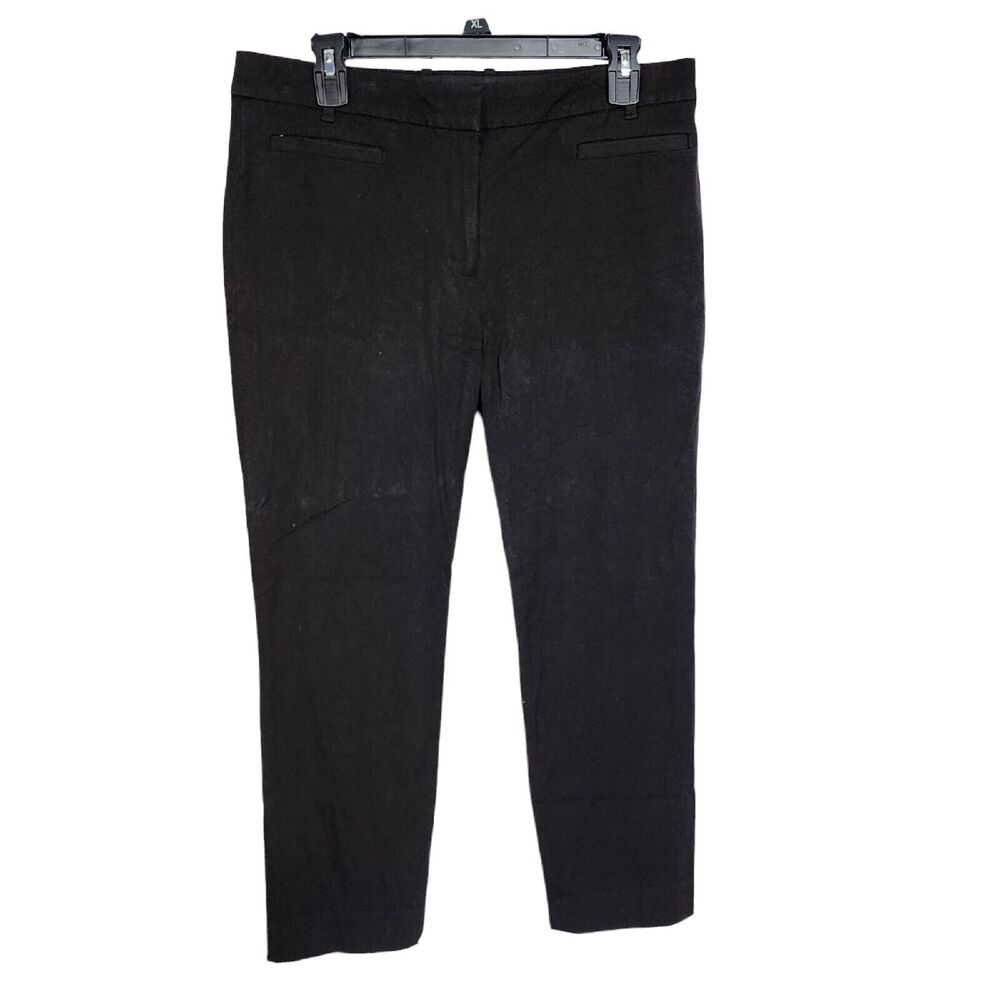 J. Crew Stretch Womens Pants Size 10S Lexie Black Skinny Leg Slim Fit Chino Mid